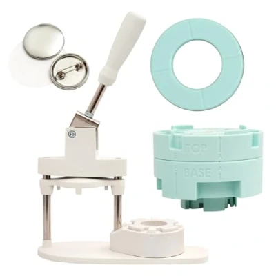 Image of We R Memory Keepers 660524 Button Press Kit, white and green,