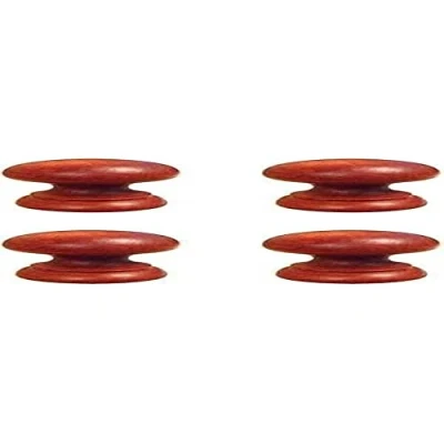 Image of Merriway BH03365 (10 Pcs) Wood Door Cupboard Cabinet Drawer Knob Pine Drilled Mahogany Finish 35 mm (1.3/8 Inch) Pack of 10 Pieces