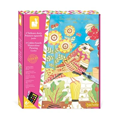 Image of Janod Watercolour Painting Set Dancers Les Ateliers du Calme Children’s Arts &amp; Crafts Kit 4 Gilded Pictures Fine Motor Skills Concentration 6 Years +, J07964