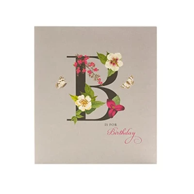 Image of UK Greetings Birthday Card for Her/Friend Floral B Design, Beige, 159mm x 184mm