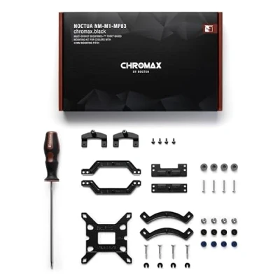 Image of Noctua NM M1 MP83 chromax.black, CPU Cooler Mounting Kit for AMD AM5/AM4 and Intel LGA1700/LGA1200 (Black)