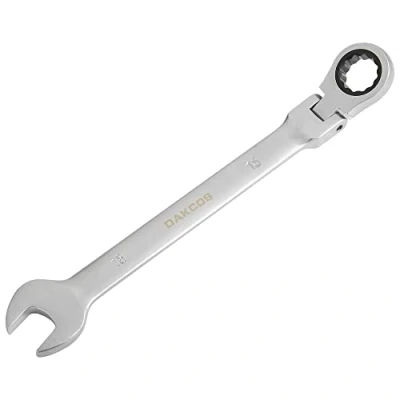 Image of DAKCOS Flexible Head Ratchet Combination Wrench Spanner 18mm Chrome Vanadium Steel
