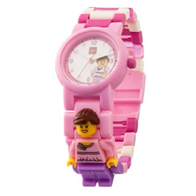 Image of LEGO Classic 8020820 Pink Kids Minifigure Link Buildable Watch Pink/Purple Plastic 27.5mm case Diameter Analogue Quartz boy Girl Official