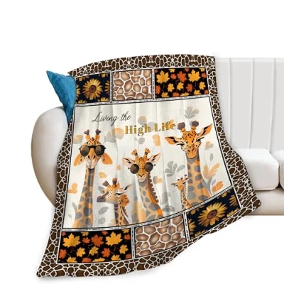 Image of Giraffe Blanket Super Soft Warm Bed Bedding Throw Blankets Cute Animal Gifts for Boys Girls Couch Bedroom Sofa Office Car All Season Cozy Flannel Plush Kids Adults 40&quot;X50&quot;