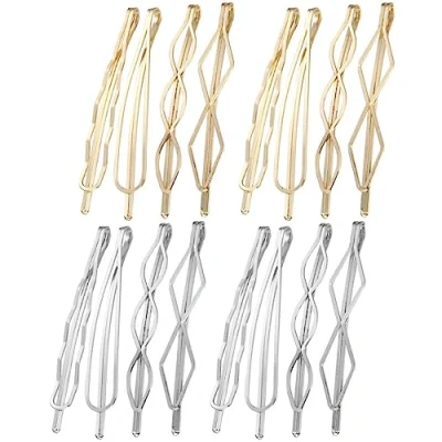 Image of 16pcs Geometric Hair, Metal Bobby Gold Hair Barrettes Simple Clips for Styling Pin