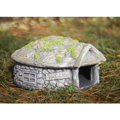 Image of Garden Mile Traditional Hedgehog House and Hibernation Shelter with Grey Grass Effect Eye Catching Predator Proof Habitat Hobbit Home Secure Hideaway for Hedgehogs Wildlife