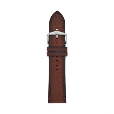 Image of Fossil S241096 Men&#039;s 24 mm LiteHide Leather Brown Watch Strap, brown, mm, Casual