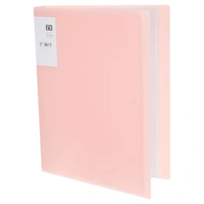 Image of M&amp;G 60 Pocket Binder with PP Plastic Sleeves A4(Pink), Art Portfolio Folder Clear Sheet Protectors, Display 120 Pages for Organizing Documents, 310x235x40mm