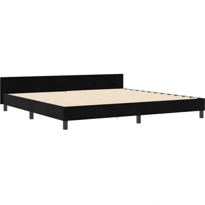 Image of vidaXL Black Velvet Bed Frame 200x200 cm