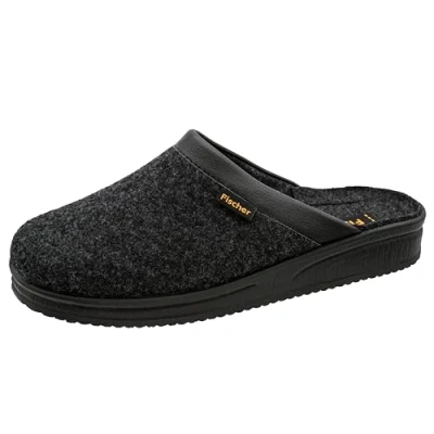 Image of Fischer Andy, Men&#039;s Open Back Slippers, Black anthracite 205, 10.5 UK (45 EU)