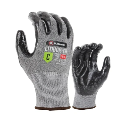 Image of Blackrock Flat Nitrile Lithium Cut Resistant Level C Gloves, for Men Women, Wood Carving, Slash/Knife Resistant, Warehouse, Safety Working Grip Size 8/Medium