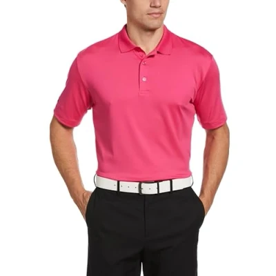 Image of Callaway Men&#039;s Solid Opti dri Short Sleeve Golf Polo Shirt with Stretch Fabric, Sun Protection, Extended (Sizes Small 4xl), Very Berry, Large