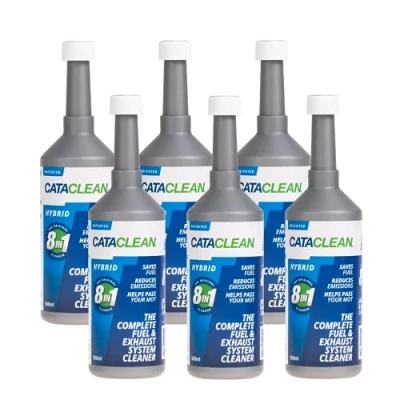 Image of Cataclean Hybrid Complete Fuel &amp; Exhaust Cleaner Catalytic Converter, Valve Injector Additive Formulated for Performance Efficiency Pre MOT Emissions Reducer 6 x 500ml