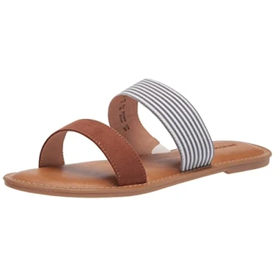 Image of Amazon Essentials Women&#039;s Two Band Sandal, Light Blue, 4 UK