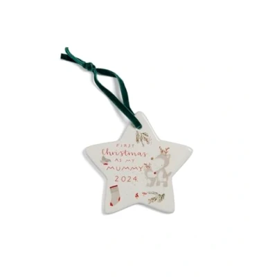 Image of Mamas &amp; Papas My First Christmas 2024 Hanging Ceramic Decoration, Mummy
