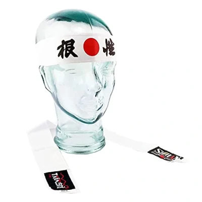 Image of HACHIMAKI,KANJOU (Will Power) New Takashi KENDO Tenugui Samurai 200cm (Hachimaki Cotton Ninja Shinobi HeadBand For Men/Women/Children