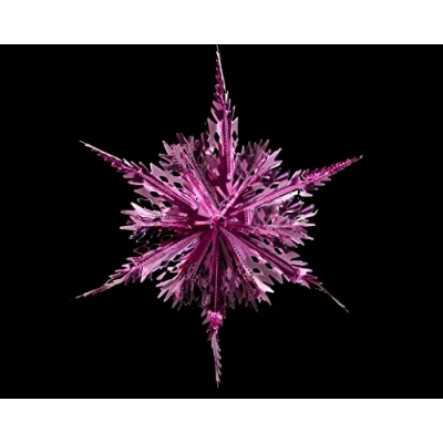 Image of Foil Garland Long Star Christmas Hanging Decoration Wall Ceiling Xmas Deco (Baby Pink)