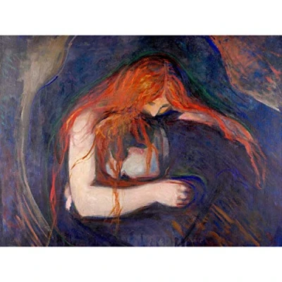 Image of Edvard Munch Vampire 1895 Large Wall Art Print Canvas Premium Poster Mural