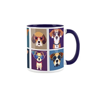 Image of Purely Home Cool Pets Beagles Mug Navy Blue Coffee/Tea Gift 11oz