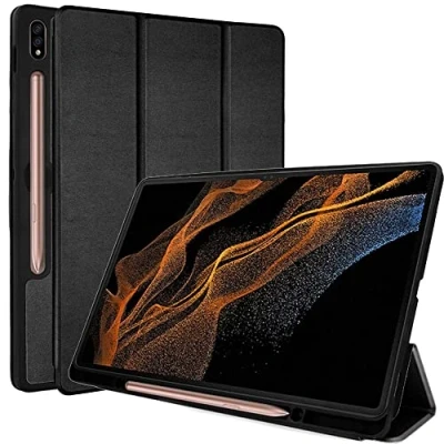 Image of TECHGEAR Smart Case for Samsung Galaxy Tab S9 Ultra / S10 14.6&quot; (SM X910 SM X920) PU Leather Slim Stand Cover with Corner Protection [Auto Wake/Sleep] Soft TPU Holder Blue