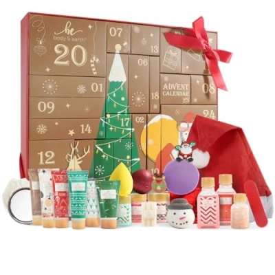 Image of Advent Calendar 2024 Women Christmas Sets, 24pcs Bath Sets for with Stocking, Santa Hat, Shower Gel, Decorations etc, Xmas Gift Idea Women, Mum, Family