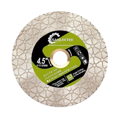 Image of Diamond Tile Saw Blade SANLEETEK 115mm Cutting Grinding Disc Triangular Design for Ceramic Porcelain Marble Artificial Stone Quartz
