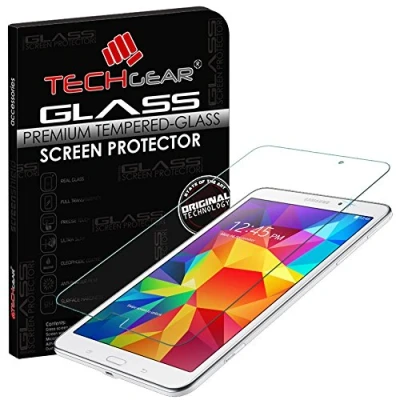 Image of TECHGEAR Screen Protector for Galaxy Tab 4 8.0 Inch (SM T330) Glass Edition Genuine Tempered Guard Cover Compatible with Samsung (Model: SM
