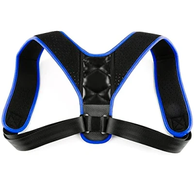 Image of Bodyplus Unisex Posture Corrector, Back Brace Corrector with Adjustable Magnetic Belt, Straightener for Support, Blue