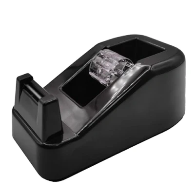 Image of Raylu Paper® Tape Dispenser for Desk and Office, Celo with Weight Non Slip Base, Holder 33 m Rolls (Black)