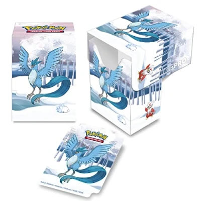 Image of Ultra PRO Pokémon Gallery Series Frosted Forest Full View Deck Card Protector Box Hold 75 Standard Size Cards Double Sleeved, Includes Matching Divider, Protects Collectible Trading