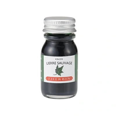 Image of Herbin 11537T 10ml bottle of ink for fountain pens and roller (product without packaging zero waste objective), Lierre sauvage/Wild Ivy