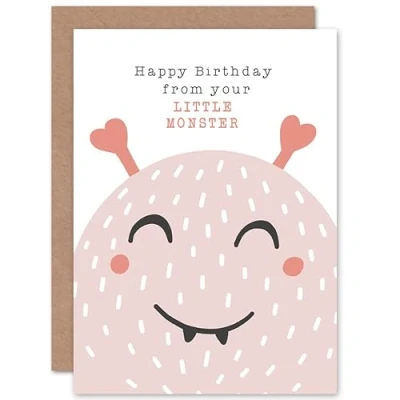 Image of Wee Blue Coo Cute Kids Animal Mother Birthday Monster Sealed Greeting Card Plus Envelope Blank inside