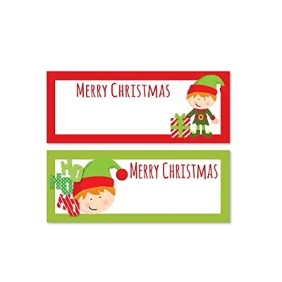 Image of 24 x Cute Red &amp; Green Christmas ELF Place Cards Name Number Table Settings 2 designs Perfect for Decorating Dinner Tables or Winter Themed Party