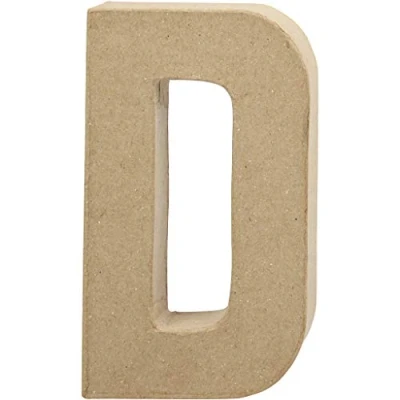 Image of Creativ 26603 20.5 cm 1 Piece Papier Mache Letter D, Beige