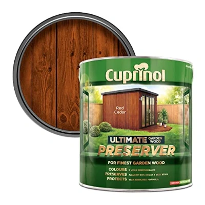 Image of Cuprinol CUPGWPRERC4L 4L Ultimate Garden Wood Preserver Red Cedar