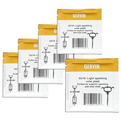 Image of 5X Gervin GV10 Wine Yeast 5g Champagne &amp; Dessert Wines 18.5% 5 23L