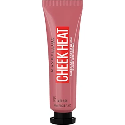 Image of Maybelline Cheek Heat Water Infused Hydrating Gel Sheer Blusher, 15 Nude Burn, 10 ml (Pack of 1)