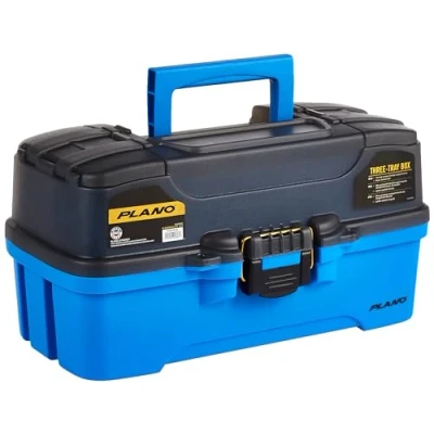 Image of PLANO Three Tray Tackle Box, boxes with Organizer for hardbaits, lures, fishing boxes, All Fishing, Unisex, Bright Green, Kids