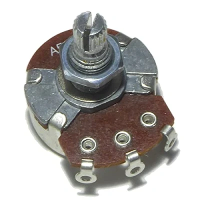 Image of A500K log guitar potentiometer 24mm diameter 18mm shaft tone volume
