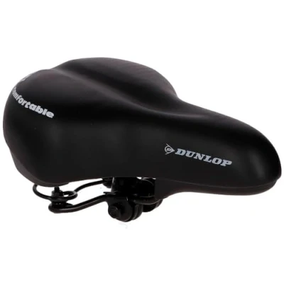 Image of Motorola Nursery Dunlop Sport Unisex_Adult Cityradsättel City Bike Saddle, Black, 26.5x18.5 cm
