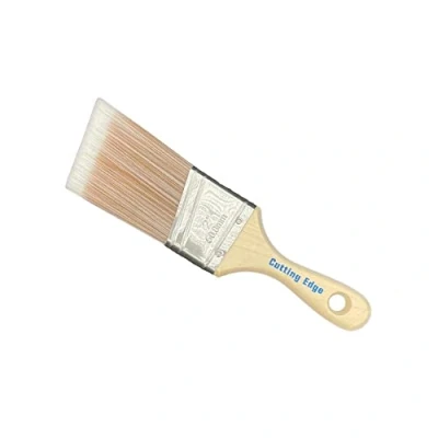 Image of Cutting Edge Premium Quality SRT Synthetic Filament Paint Brush 2&quot; Angled Compact Wooden Ergonomic Grip Beavertail Handle Suitable for All Paints, No Breaking In Required (2&quot; Compact)
