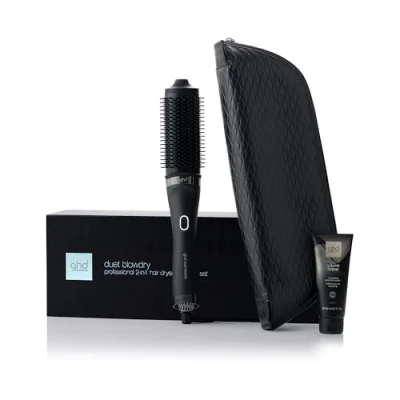 Image of ghd Duet Blowdry Gift Set 2 in 1 Hair Dryer Brush with Volume Forever Blow Dry Cream and Heat Resistant Bag, Wet to Dried No Damage, 3X More Volume, 50% Shine, UK Plug