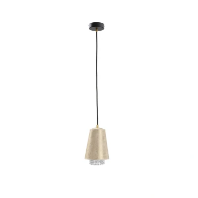Image of Molly Dome Pendant Ceiling Light Crystal Gold, 17cm, 1x E27