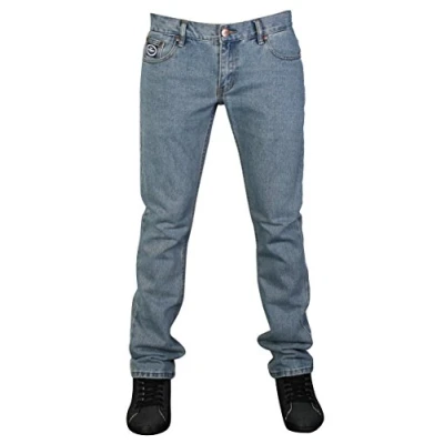 Image of Mens Skinny Fit Jeans Designer Basic 5 Pockets Denim Pants for Men, Light Wash Colour, 32 Waist 34 Iside Leg