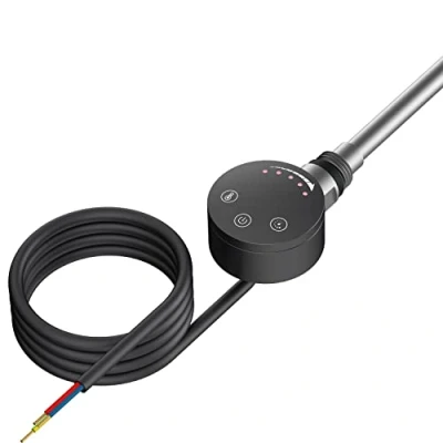 Image of Black Thermostatic Element for Electric Heating Bathroom Heated Towel Rails and Radiator Warmers (600 Watt)