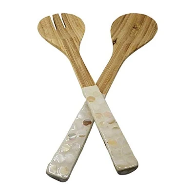 Image of VIE Gourmet Bamboo Salad Servers, White