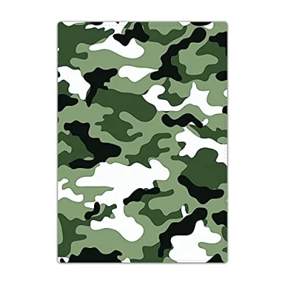 Image of Passport Holder Cover, PU Leather Travel Wallet Case Organiser for Passport, Business Cards, Credit Boarding Passes (Green Camouflage)