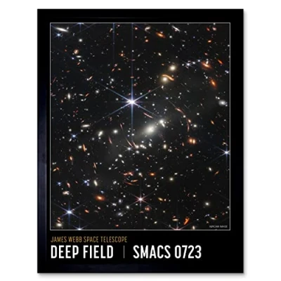 Image of Artery8 NASA James Webb Space Telescope First Deep Field SMACS 0723 Poster Art Print Framed Wall Decor 12x16 inch