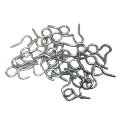 Image of Curtain Net Wire Chrome Plated Screw In Hooks &amp; Eyes (20 Eyes)