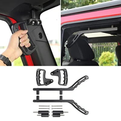 Image of Voodonala for Jeep JK Black Metal Grab Handles Kit 2007 2018 Wrangler JKU